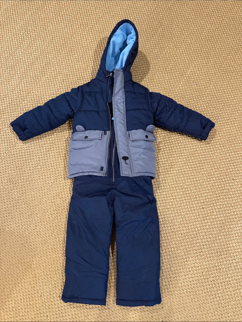 Carter's Navy and Light Blue Kids Snow Bib Set